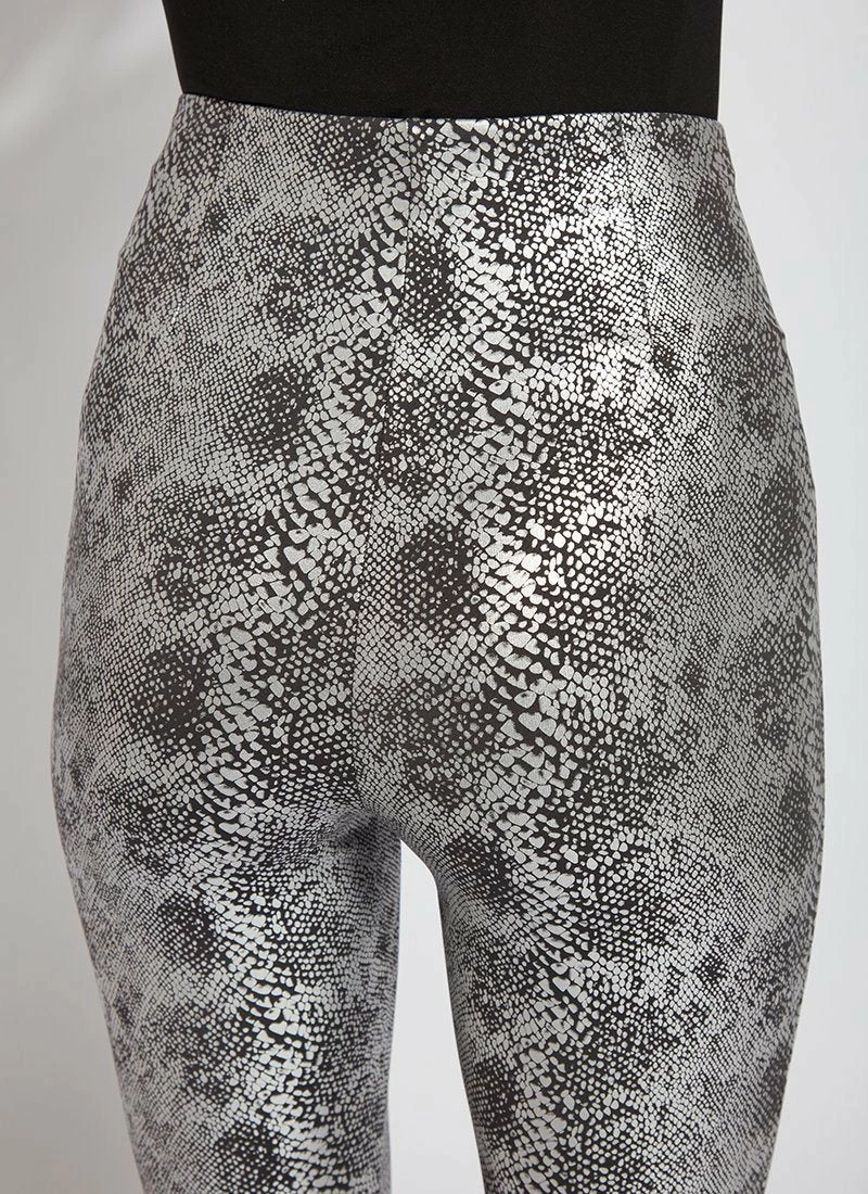 Lysse Lysse Patterned Matilda Foil Leggings, Sterling Snake