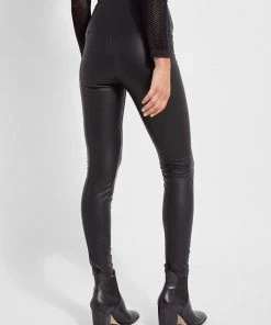 Lysse Lysse Texture Leather Legging, Kohl Black