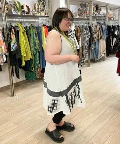 Mara Gibbucci Sleeveless Embroidered Patchwork Dress, Cream/Black Mara Gibbucci