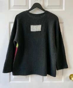 Margaret Winters Margaret Winters Colour Boxy Long Sleeve Sweater, Lime Mix