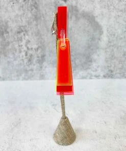 Monies Geometric Drop Earclips, Red Multi Monies