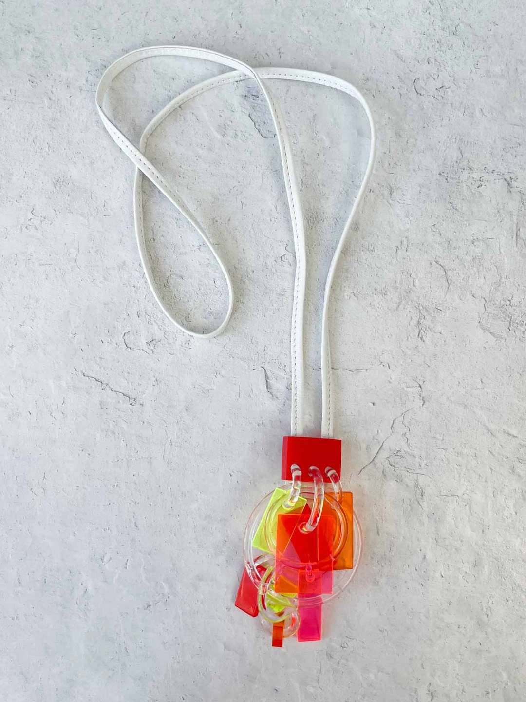 Monies Geometric Drops Pendant Necklace, Red Multi Monies