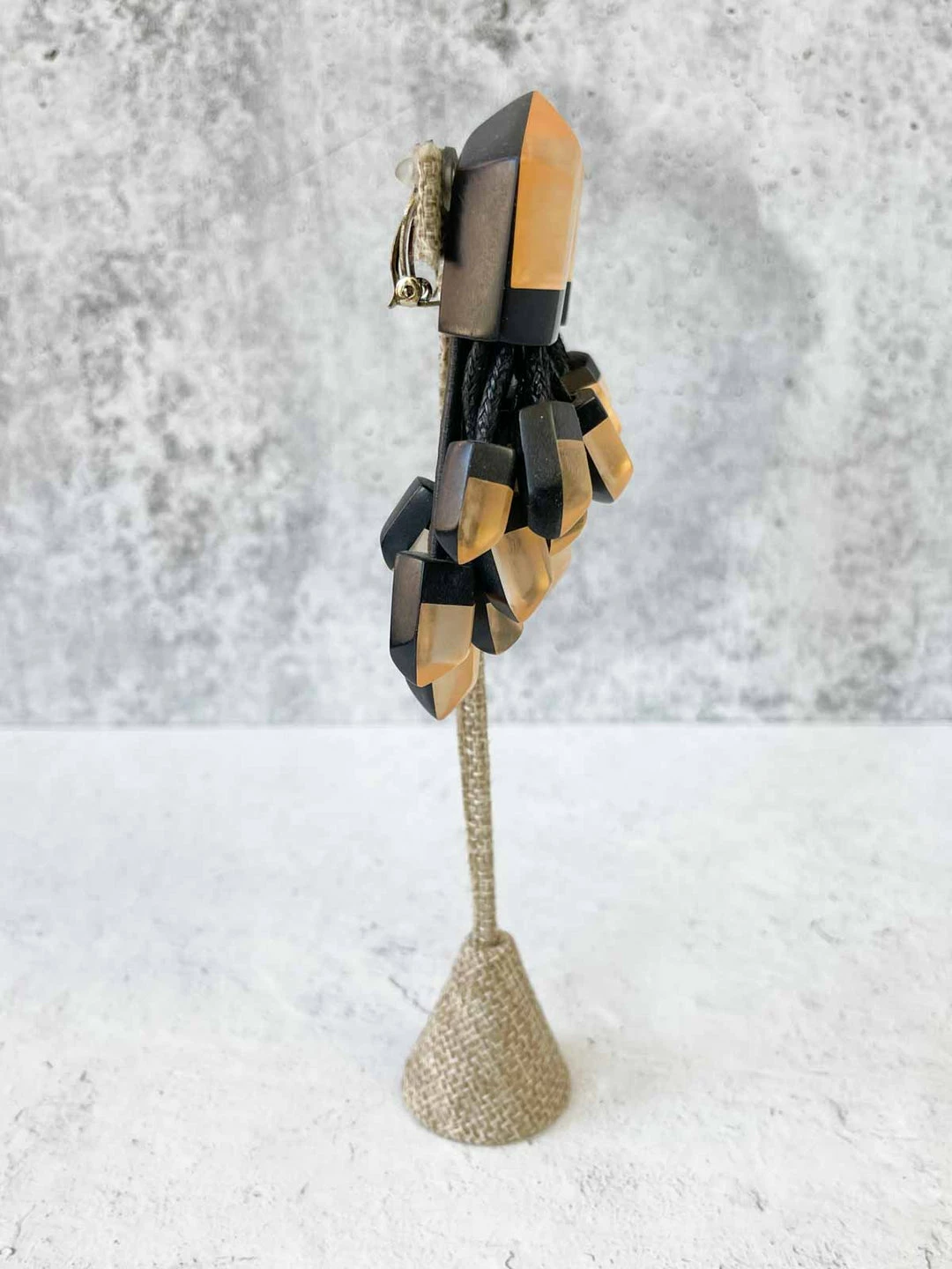 Monies Large Faceted Drop Earclips, Gold Monies