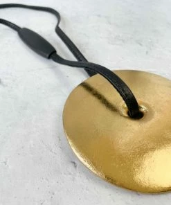 Monies Monies Large Round Pendant Necklace, Gold