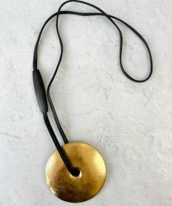 Monies Monies Large Round Pendant Necklace, Gold