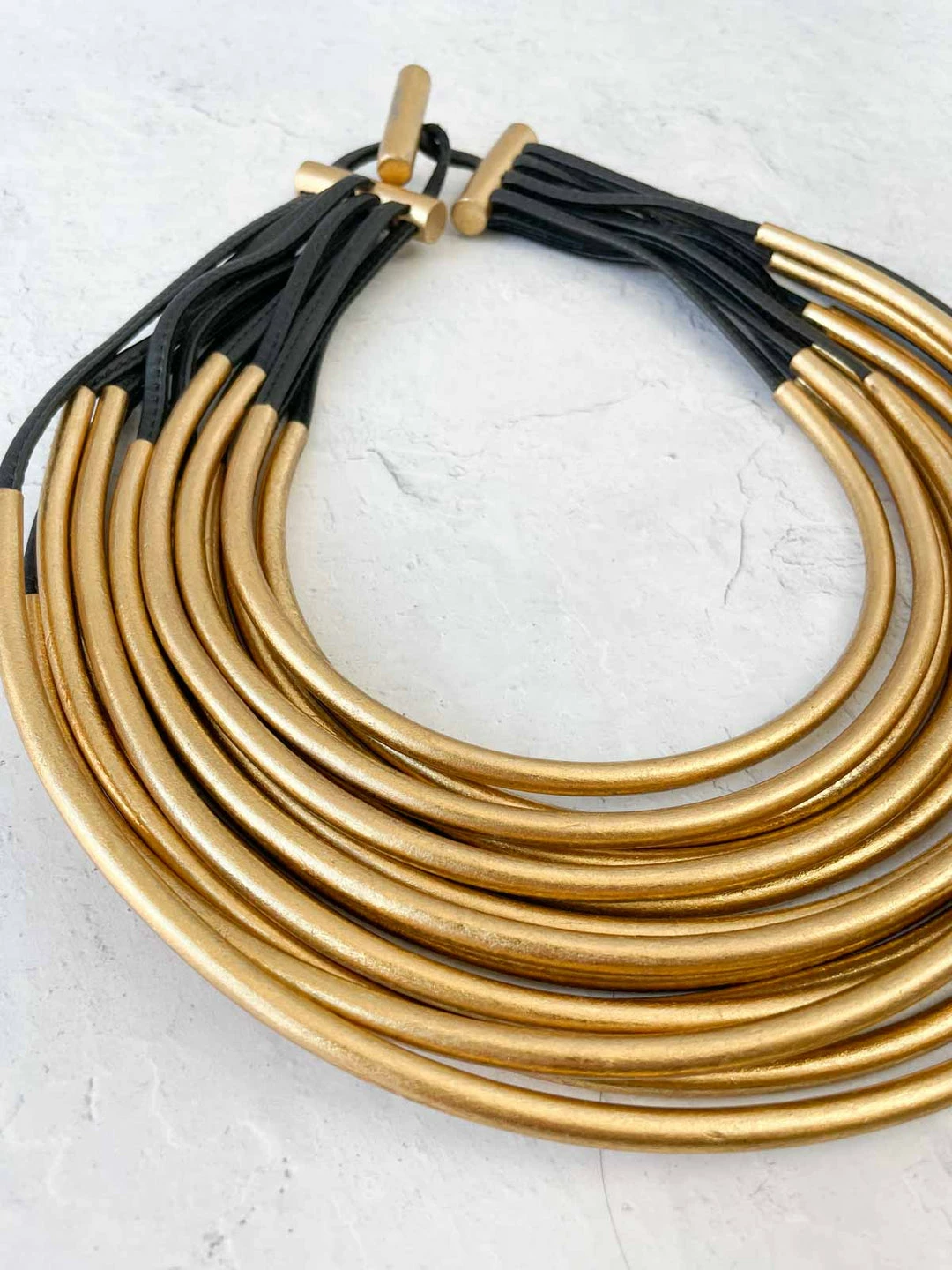 Monies Multistrand Collar Necklace, Gold Monies