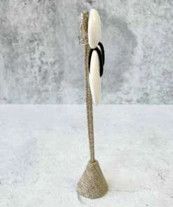 Monies Monies Round Drop Earclips, Bone