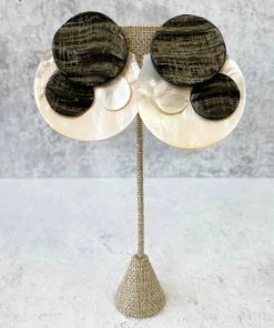 Monies Siracusa Earclips, Brown/Mother Of Pearl