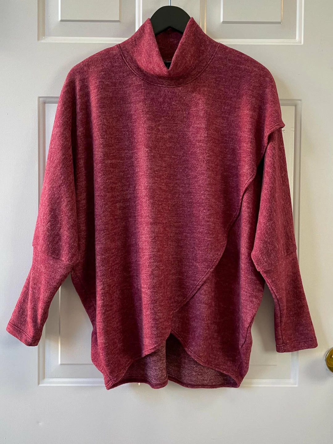 Nally And Millie Nally & Millie Brushed Crossover Cowl Top, Burgundy