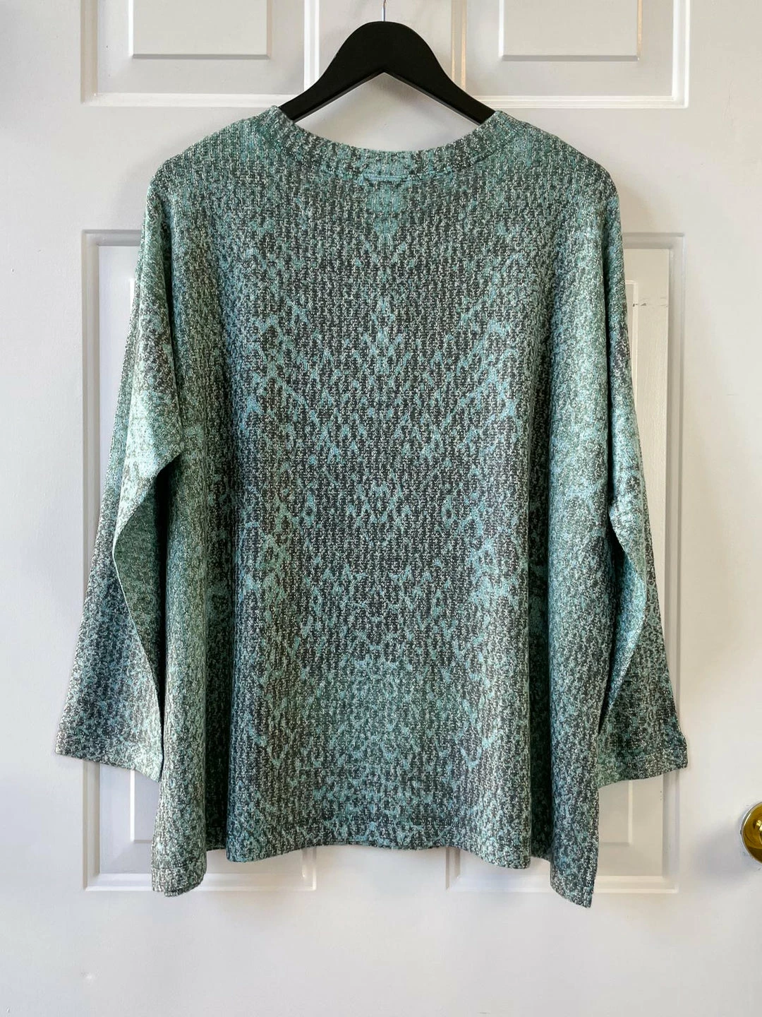 Nally And Millie Brushed Python Print Top, Teal Green Multi Nally & Millie