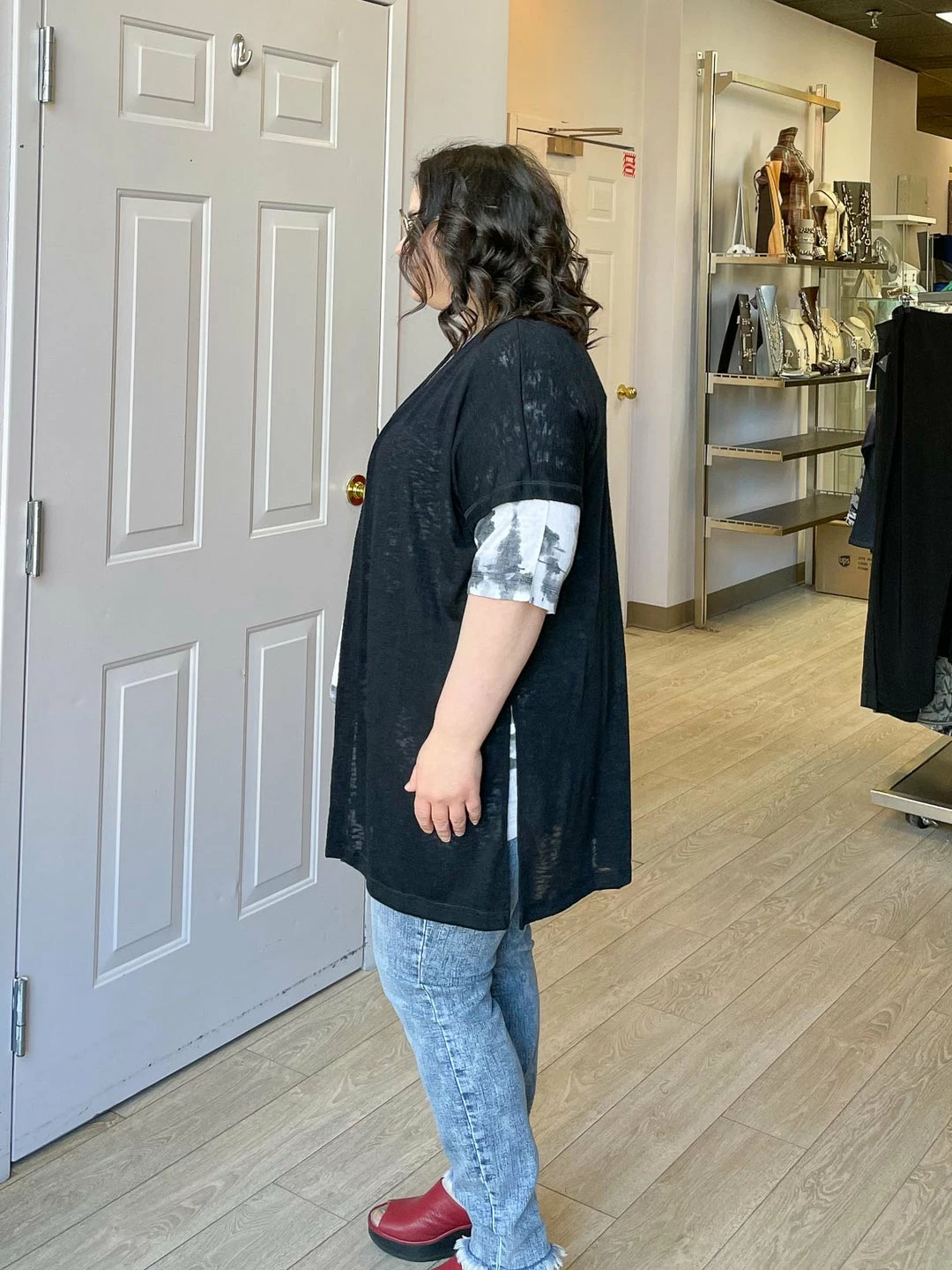 Nally And Millie Nally & Millie Lightweight Slub Knit Cover Up, Black