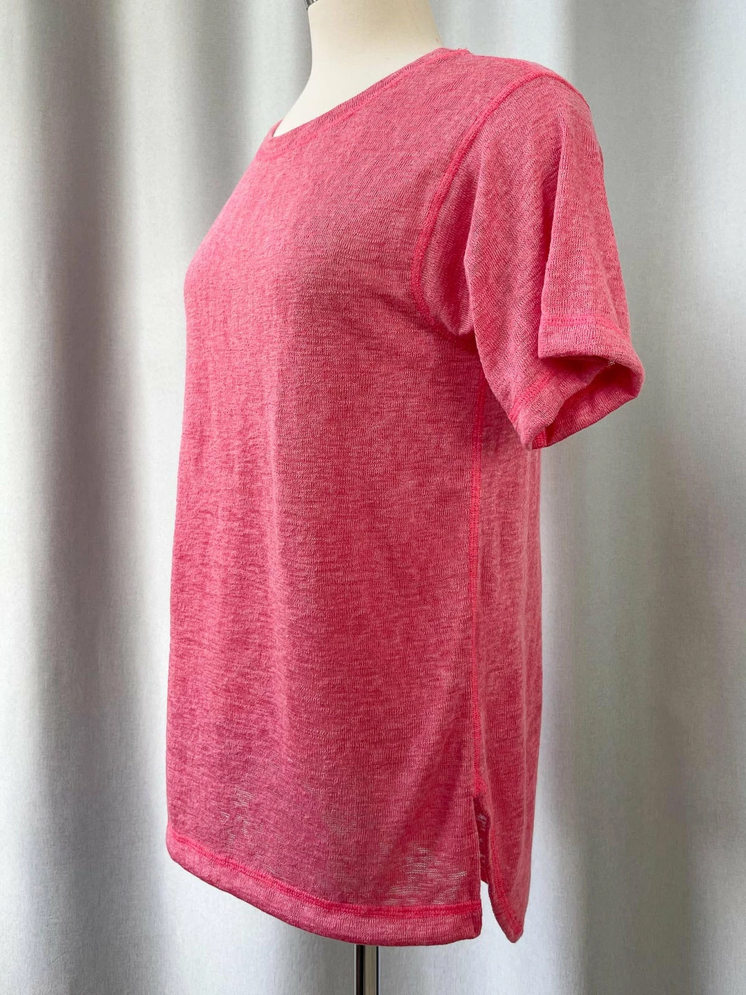 Nally And Millie Nally & Millie Slub Knit Short Sleeve Tee, Azalea