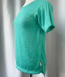 Nally And Millie Nally & Millie Slub Knit Short Sleeve Tee, Waterfall