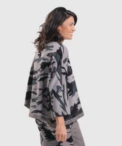Alembika Alembika Urban Camo Hi Lo Boxy Top, Grey