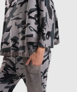 Alembika Alembika Urban Camo Hi Lo Boxy Top, Grey
