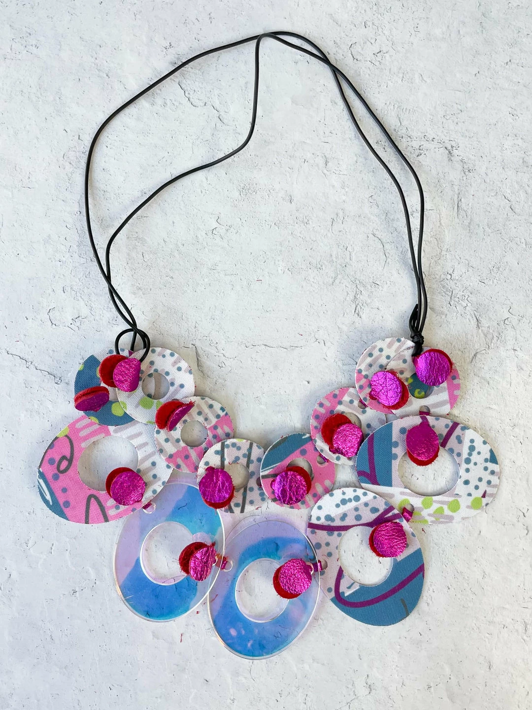 Pattern Gems Harmony Necklace, Iridescent/Magenta Pattern Gems