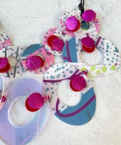 Pattern Gems Harmony Necklace, Iridescent/Magenta Pattern Gems