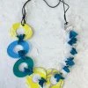 Pattern Gems Pattern Gems Music Necklace, Clear Blue/Yellow