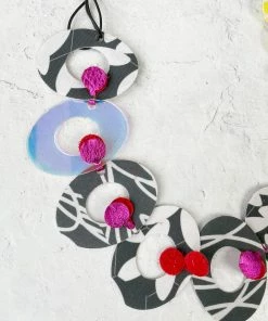 Pattern Gems Music Necklace, Iridescent/Grey