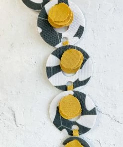 Pattern Gems Rhythm Necklace, Neon Orange/Grey Pattern Gems