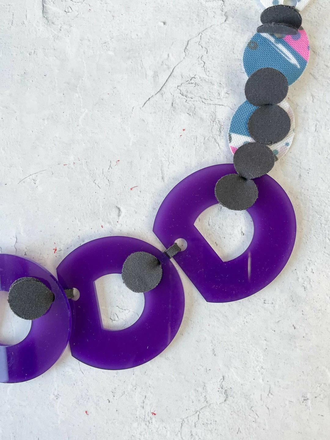 Pattern Gems Rhythm Necklace, Purple/Teal Pattern Gems