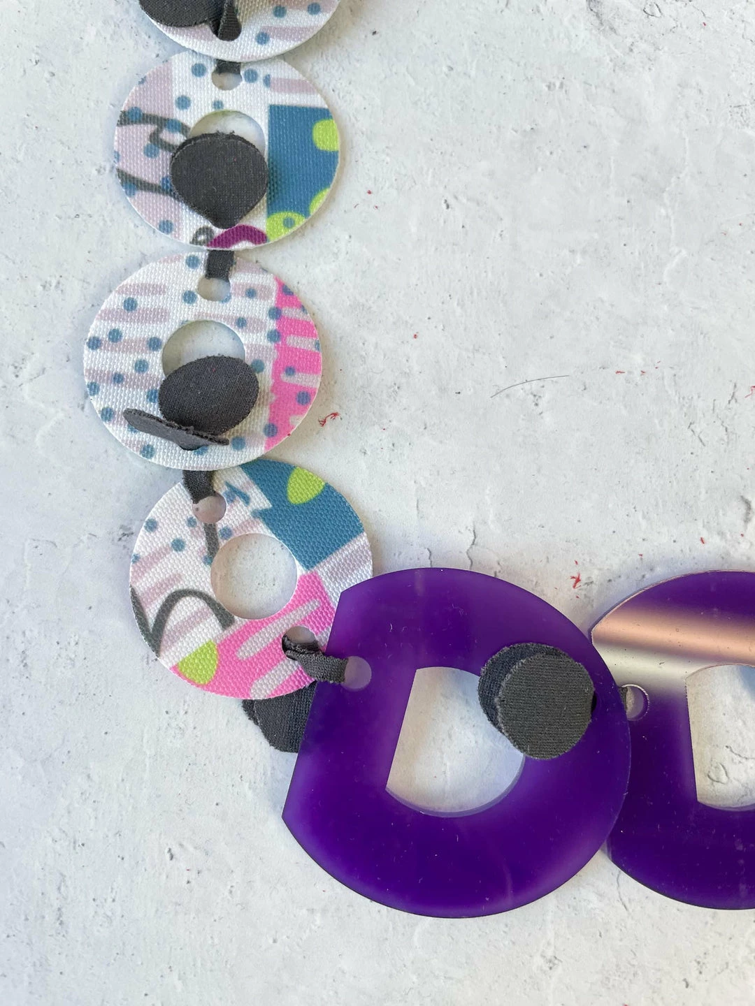 Pattern Gems Rhythm Necklace, Purple/Teal Pattern Gems