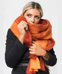 Pia Rossini Zabella Scarf, Orange/Red