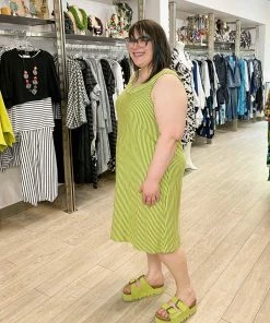 Pure Essence Pure Essence A-Line Tank Dress, Citrus/Grey