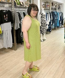 Pure Essence Pure Essence A-Line Tank Dress, Citrus/Grey