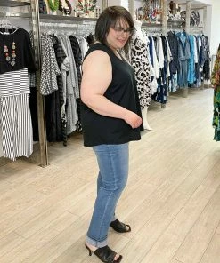 Pure Essence V-Neck Tank Top, Black