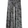 Q'Neel Q'Neel Crackle Print Lantern Pant, Black/Tan