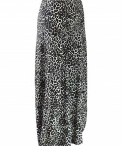 Q'Neel Q'Neel Crackle Print Lantern Pant, Black/Tan