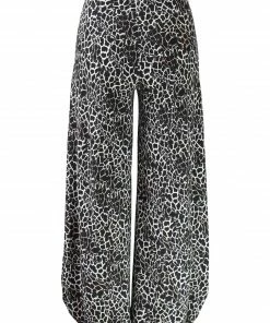 Q'Neel Q'Neel Crackle Print Lantern Pant, Black/Tan