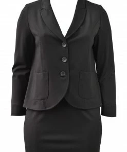 Q'Neel Ponte Pocket Blazer, Black