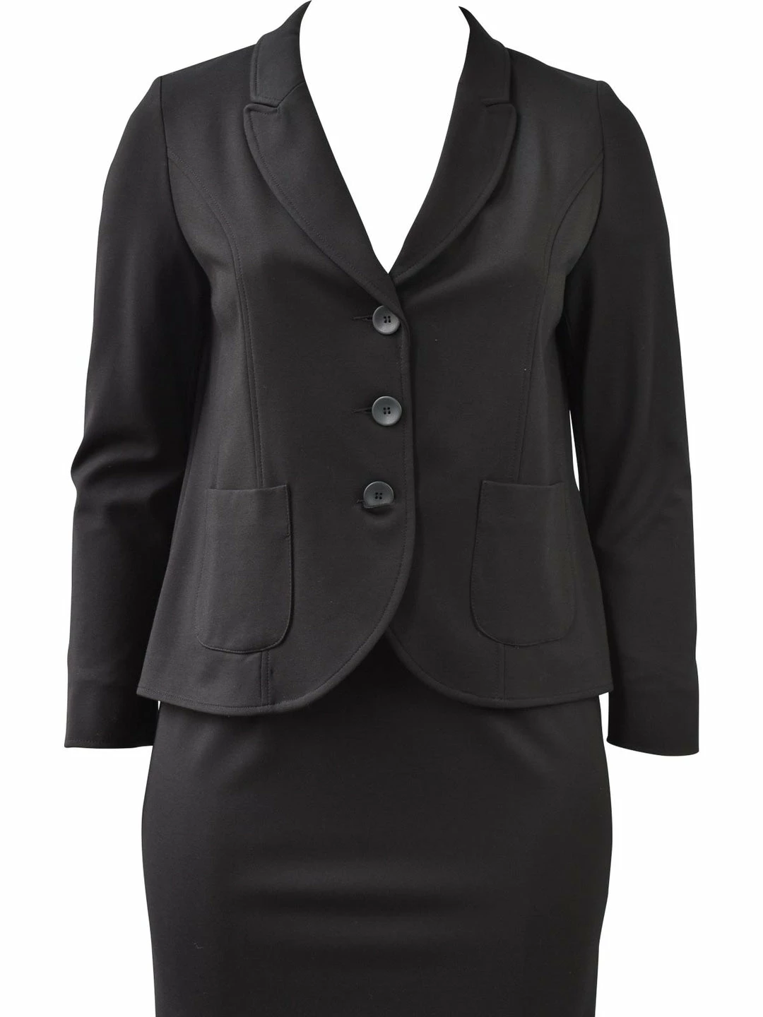 Q'Neel Ponte Pocket Blazer, Black