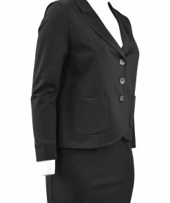 Q'Neel Ponte Pocket Blazer, Black