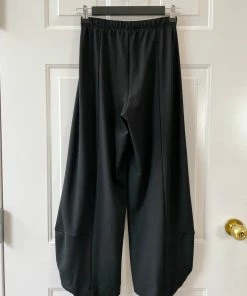 Q'Neel Ponte Seamed Lantern Pant, Black