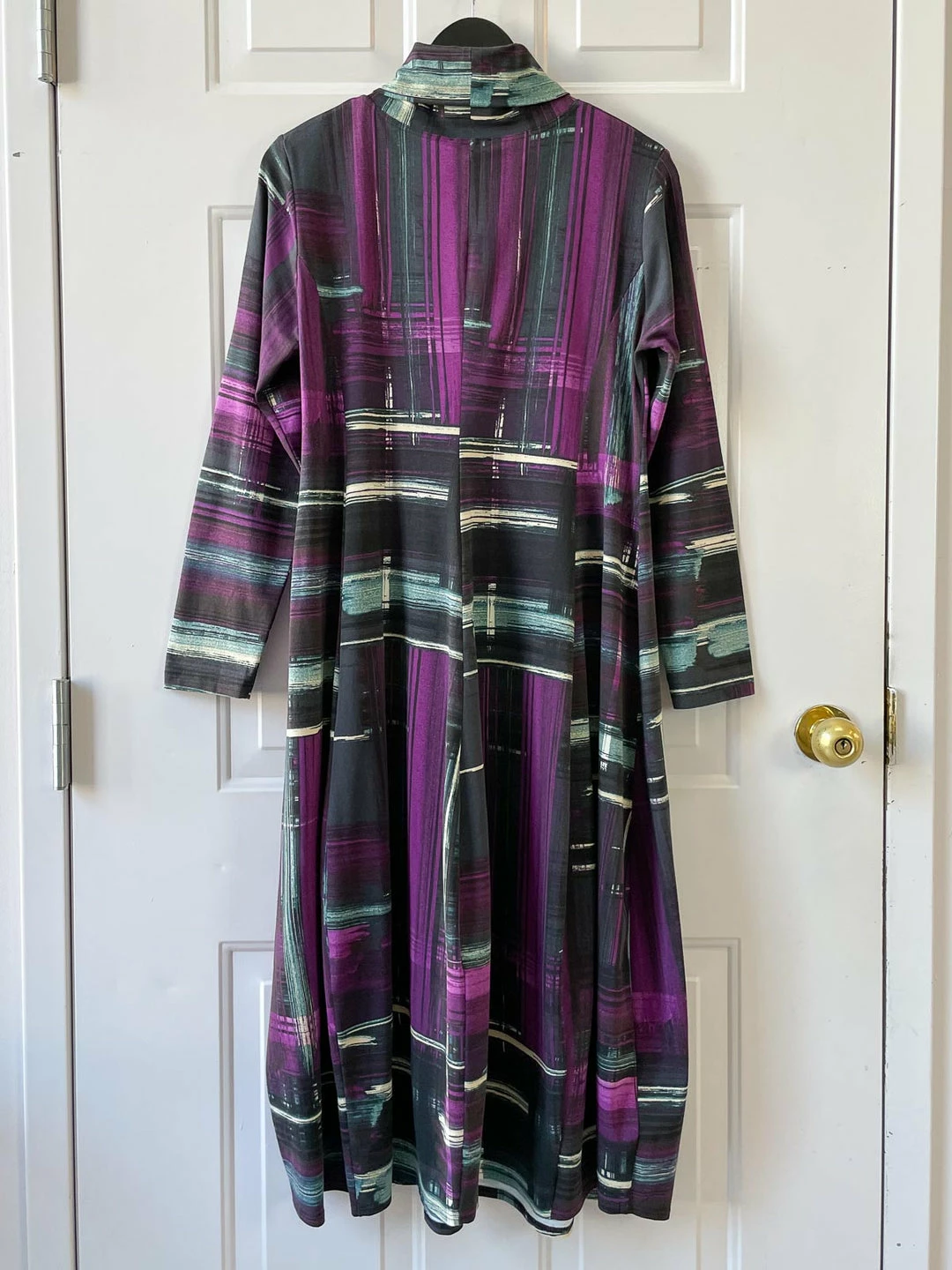 Q'Neel Turtleneck Midi Dress, Magenta/Teal