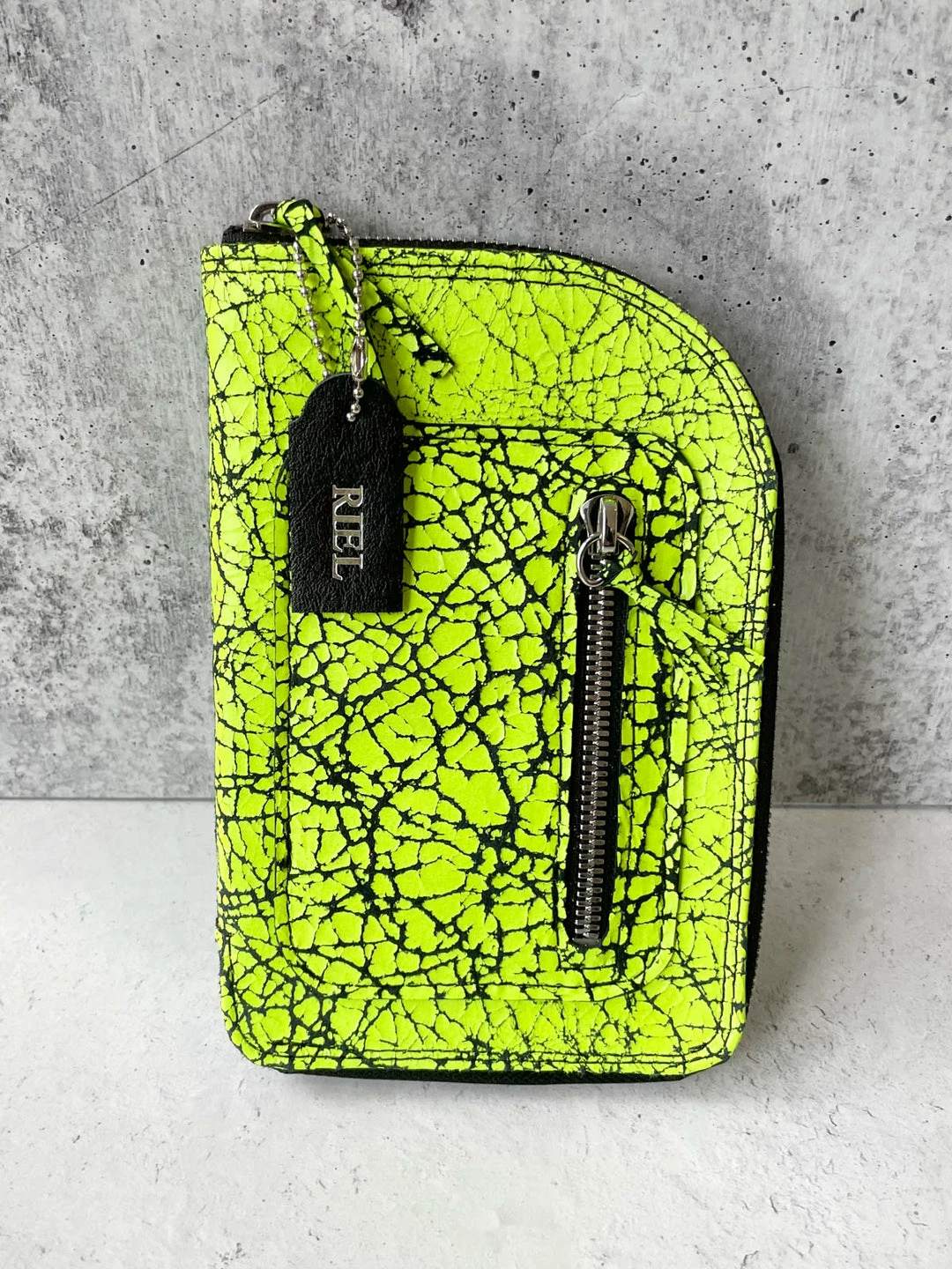 Riel Riel Large Zipper Wallet, Neon Yellow