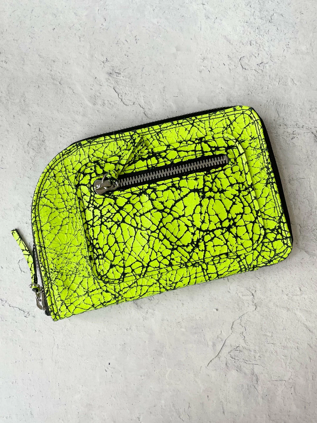 Riel Riel Large Zipper Wallet, Neon Yellow