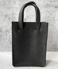 Riel Rectangle Mini Tote Bag, Black