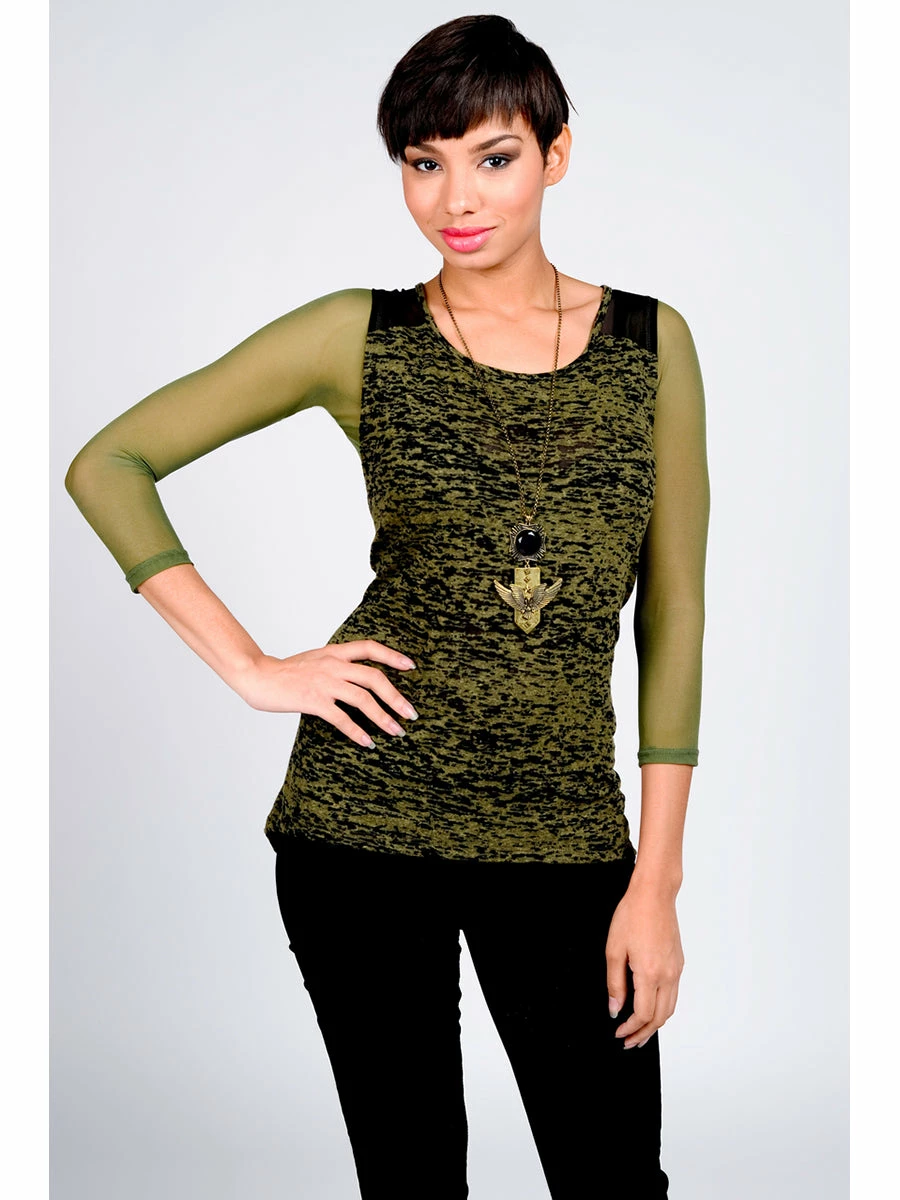 Sleevey Wonders Sleevey Wonders 3/4 Sleeve Basic Mesh Sleeves, Olive