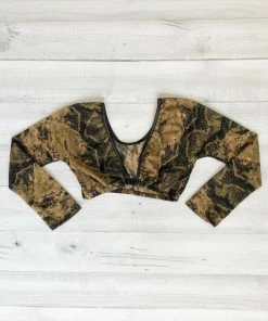 Sleevey Wonders Sleevey Wonders 3/4 Sleeve Snakeskin Mesh Sleeves, Green