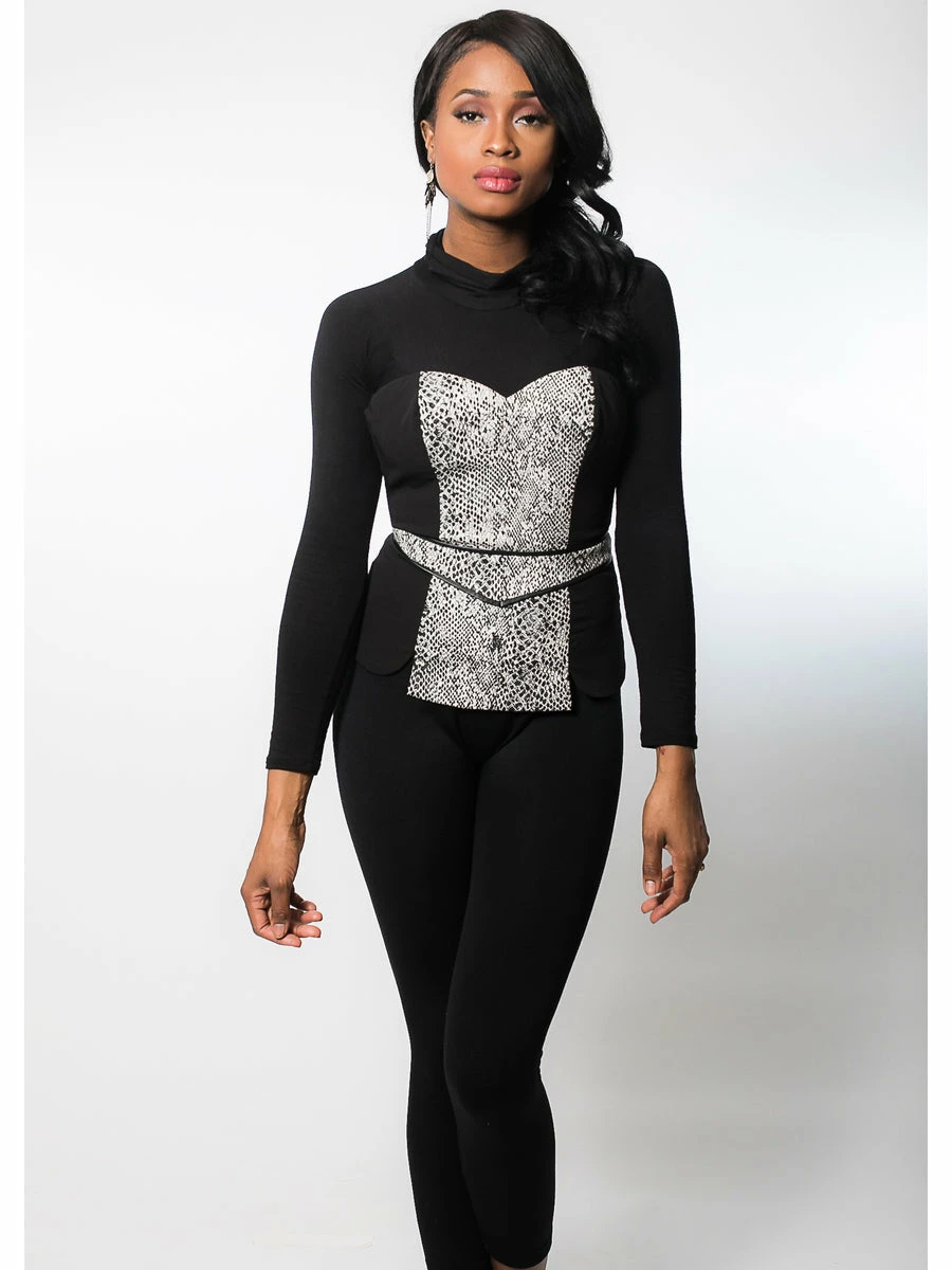 Sleevey Wonders Sleevey Wonders Long Sleeve High Neck Jersey Sleeves, Black