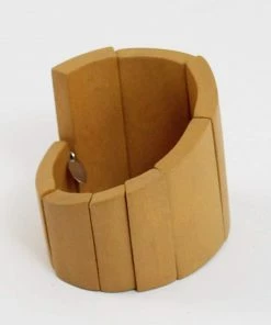 Sylca Designs Sylca Designs Geometric Wood Cuff, Yellow