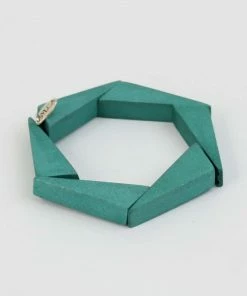 Sylca Designs Geometric Wooden Bracelet, Turquoise
