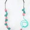 Sylca Designs Grenada Necklace, Aqua/Pink