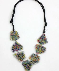Sylca Designs Sylca Designs Jessa Geometric Confetti Necklace, Multi