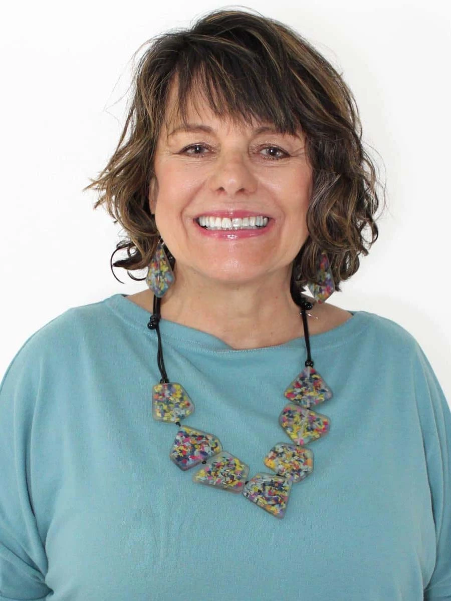 Sylca Designs Sylca Designs Jessa Geometric Confetti Necklace, Multi