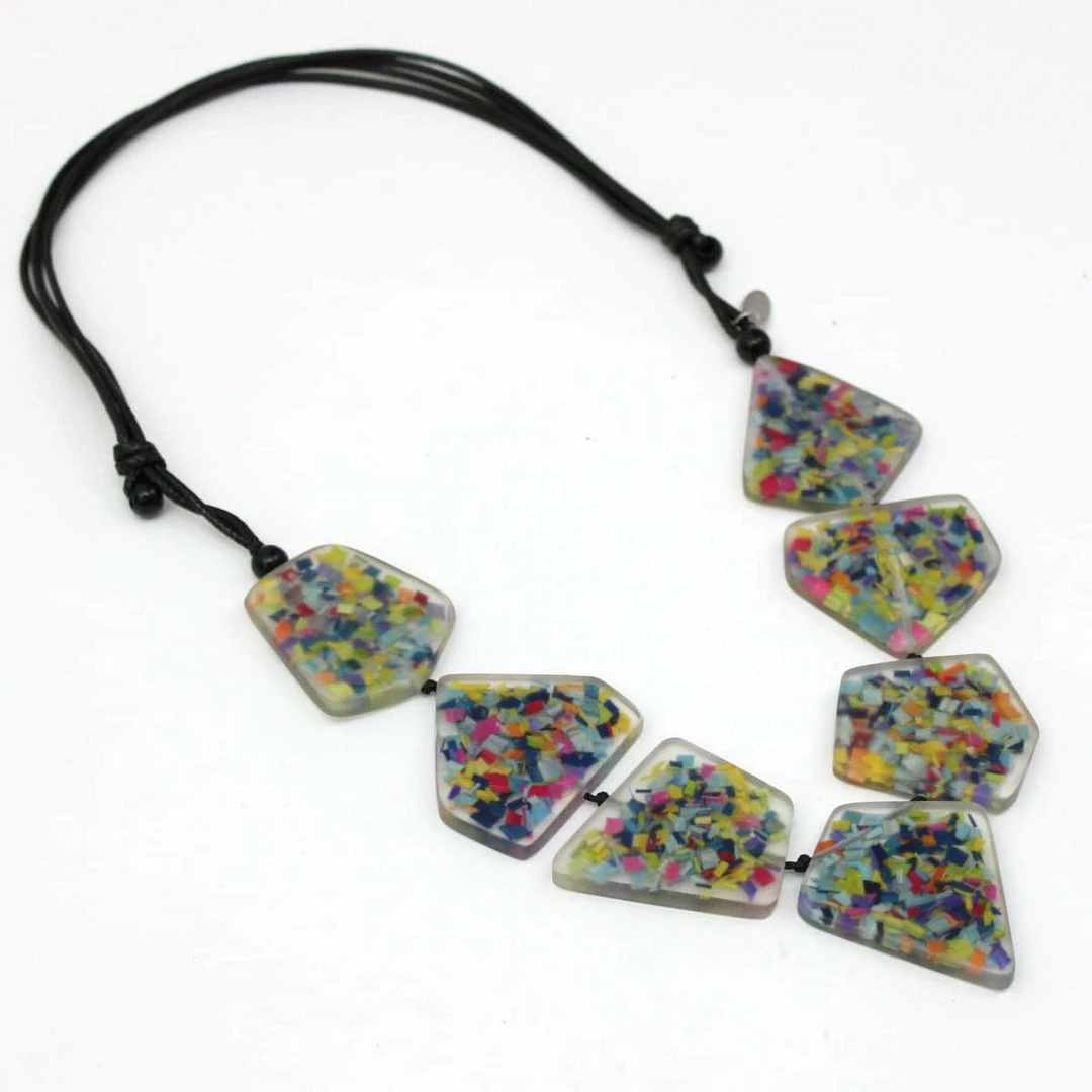 Sylca Designs Sylca Designs Jessa Geometric Confetti Necklace, Multi